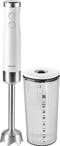 ZWILLING ENFINIGY hand blender, stainless steel, blender & hand mixer with stainless steel winglet blade and 600 ml measuring jug, silver-white on sale